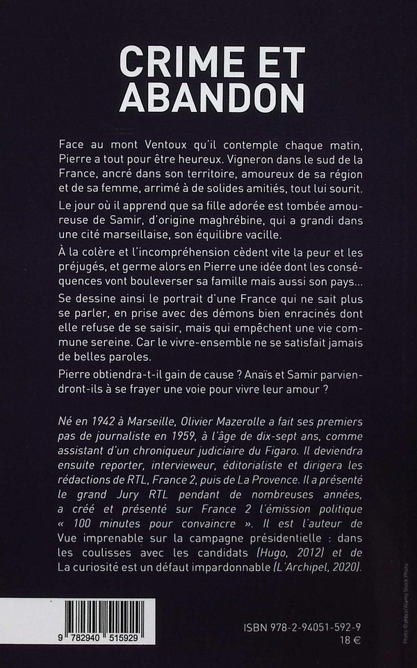 Quatrième de couverture de « Crime et abandon : roman »