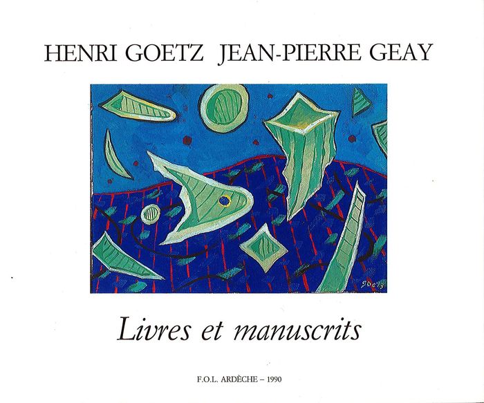 Couverture du livre « LIVRES ET MANUSCRITS » de Henri Goetz, librairie Les Contes Infusés à Corte