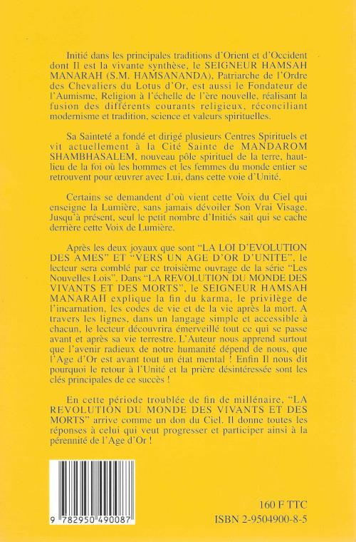Quatrième de couverture de « LA REVOLUTION DU MONDE DES VIVANTS ET DES MORTS, LA JUSTICE DIVINE »