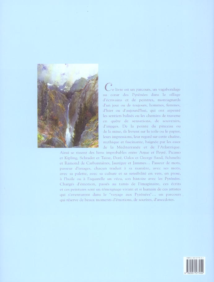 Quatrième de couverture de « PYRENEES, REGARDS DE PEINTRES ET D'ECRIVAINS »