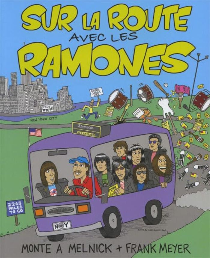 Couverture du livre « SUR LA ROUTE AVEC LES RAMONES, AU CHOEUR DE LA MACHINE », librairie Les Contes Infusés à Corte