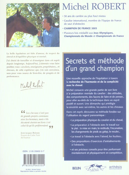 Quatrième de couverture de « MICHEL ROBERT - SECRETS ET TECHNIQUES »
