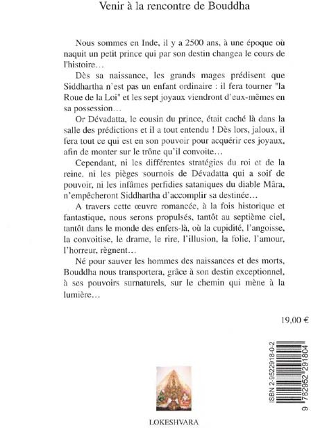 Quatrième de couverture de « VENIR A LA RENCONTRE DE BOUDDHA »