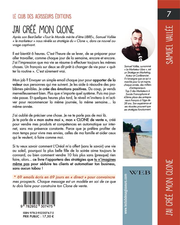 Quatrième de couverture de « J'AI CREE MON CLONE »