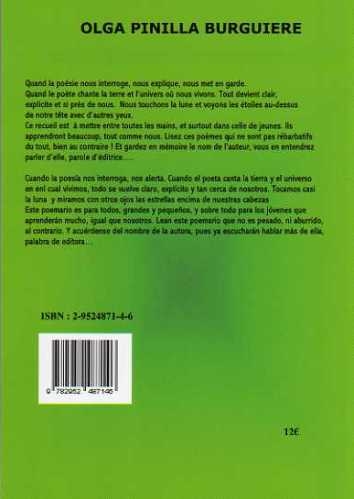 Quatrième de couverture de « EL CANTO DE LA CLOROFILA/LE CHANT DE LA CHLOROPHYLLE »