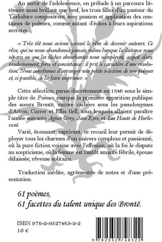Quatrième de couverture de « Poèmes »