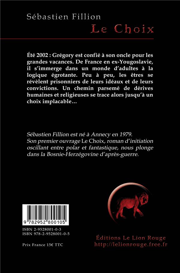 Quatrième de couverture de « LE CHOIX »