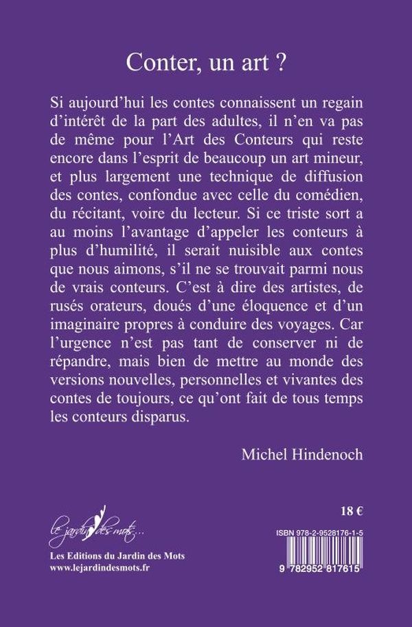 Quatrième de couverture de « CONTER, UN ART ? »