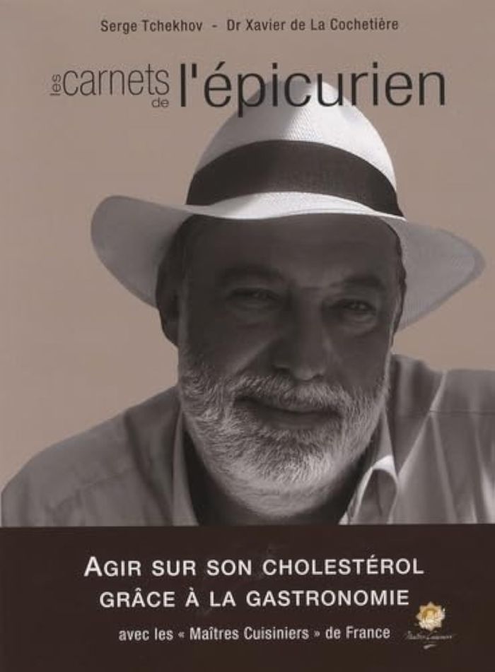 Couverture du livre « LES CARNETS DE L'EPICURIEN TOME 1 AGIR SUR SON CHOLESTEROL GRACE A LA GASTRONOMIE » de Cochetiere Tchekhov, librairie Les Contes Infusés à Corte