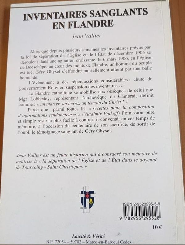Quatrième de couverture de « INVENTAIRES SANGLANTS EN FLANDRE »