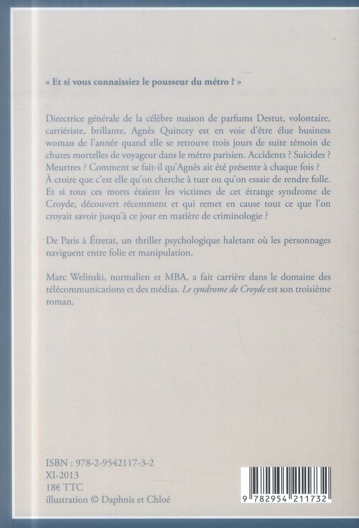 Quatrième de couverture de « LE SYNDROME DE CROYDE »