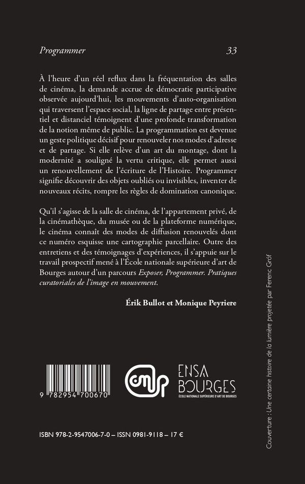 Quatrième de couverture de « LA REVUE DOCUMENTAIRES N 33 : PROGRAMMER - DECEMBRE 2023 »