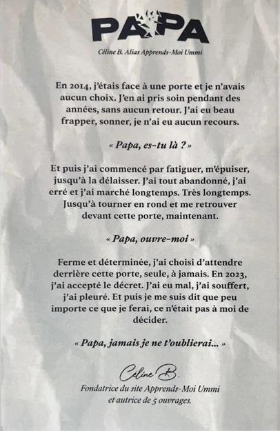 Quatrième de couverture de « PAPA »