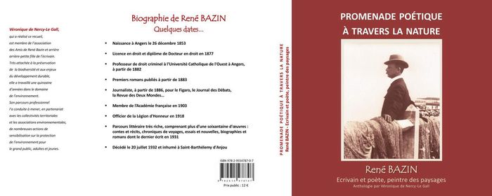 Couverture du livre « PROMENADE POETIQUE A TRAVERS LA NATURE - RENE BAZIN, ECRIVAIN ET POETE, PEINTRE DES PAYSAGES », librairie Les Contes Infusés à Corte