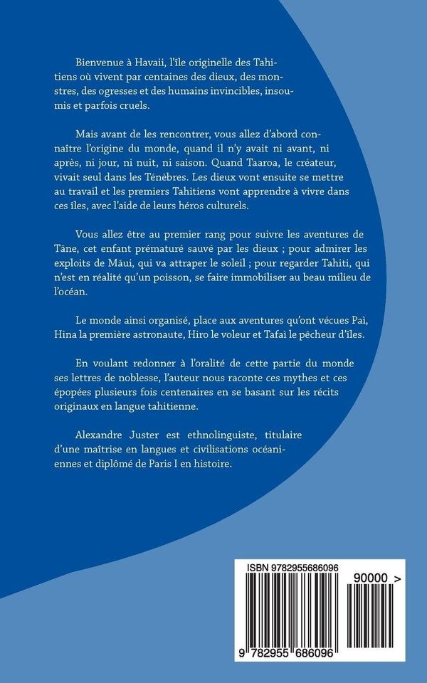 Quatrième de couverture de « LA MYTHOLOGIE TAHITIENNE POUR TOUS »