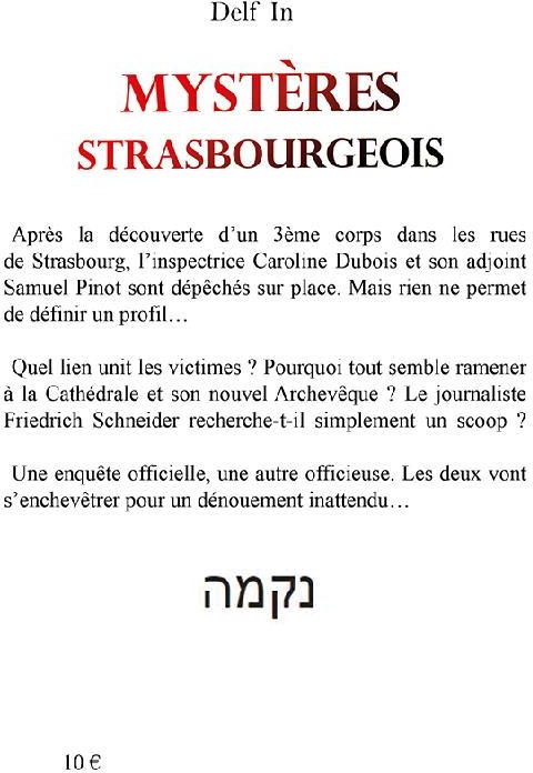 Quatrième de couverture de « MYSTERES STRASBOURGEOIS »