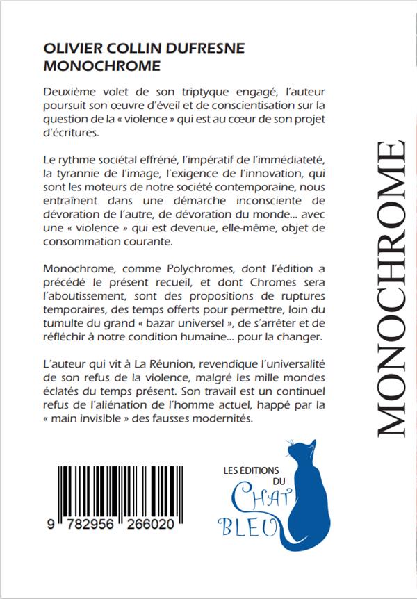 Quatrième de couverture de « TRIPTYQUE CHROMATIQUE - T02 - MONOCHROME »