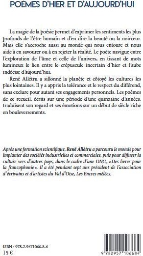 Quatrième de couverture de « Poèmes d'hier et d'aujourd'hui »