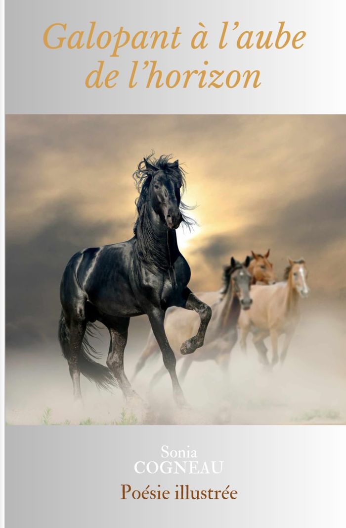 Couverture du livre « Galopant à l'aube de l'horizon » de Sonia Cogneau, librairie Les Contes Infusés à Corte