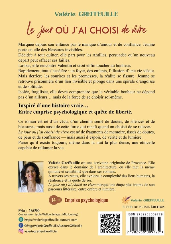 Quatrième de couverture de « Le jour où j'ai choisi de vivre : trois coeurs, un seul chemin vers la lumière »