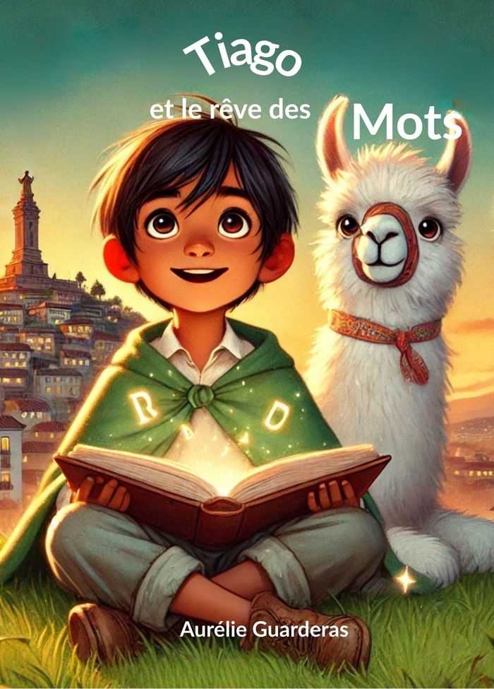 Couverture du livre « Tiago et le rêve des mots » de Aurélie Guarderas, librairie Les Contes Infusés à Corte