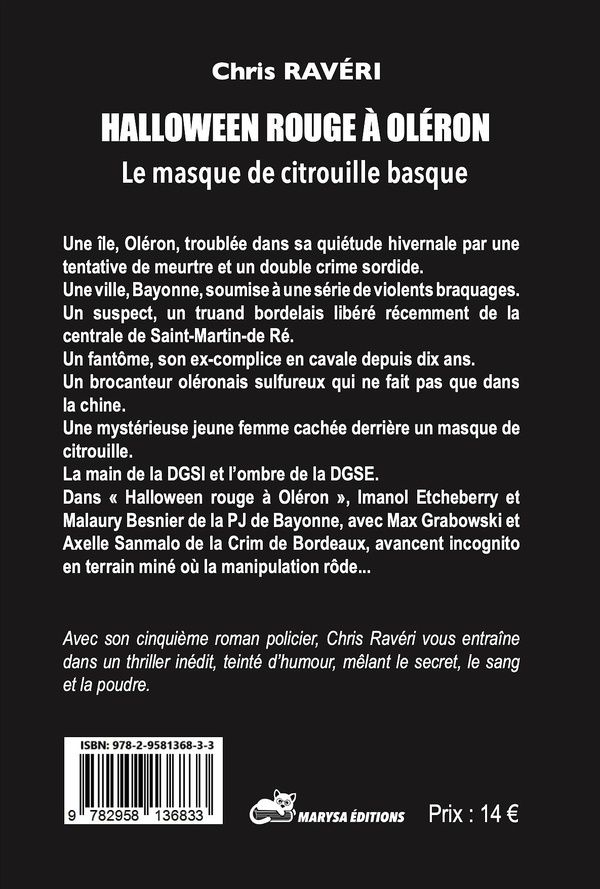 Quatrième de couverture de « Halloween rouge à Oléron : le masque de citrouille basque »