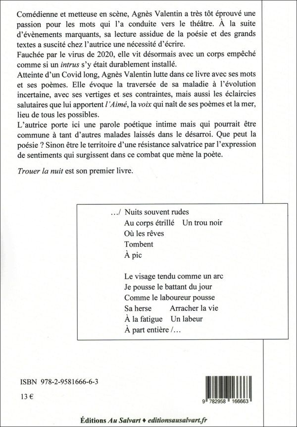 Quatrième de couverture de « TROUER LA NUIT »