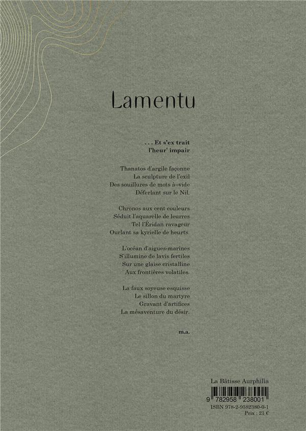 Quatrième de couverture de « LAMENTU »