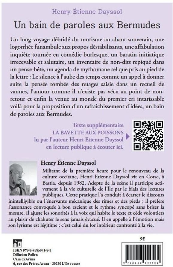 Quatrième de couverture de « UN BAIN DE PAROLES AUX BERMUDES »