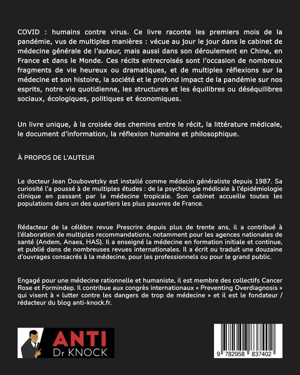 Quatrième de couverture de « Covid-19, humains contre virus »