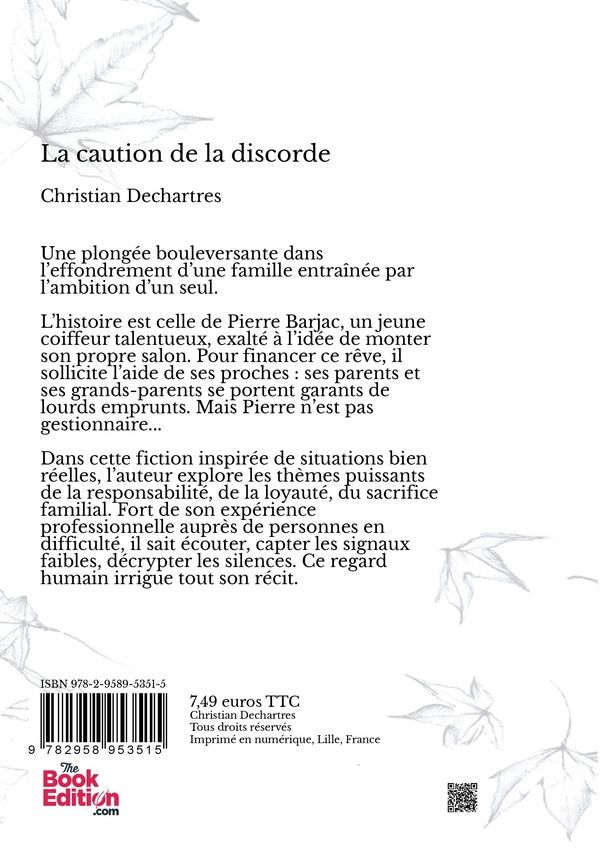 Quatrième de couverture de « La caution de la discorde »