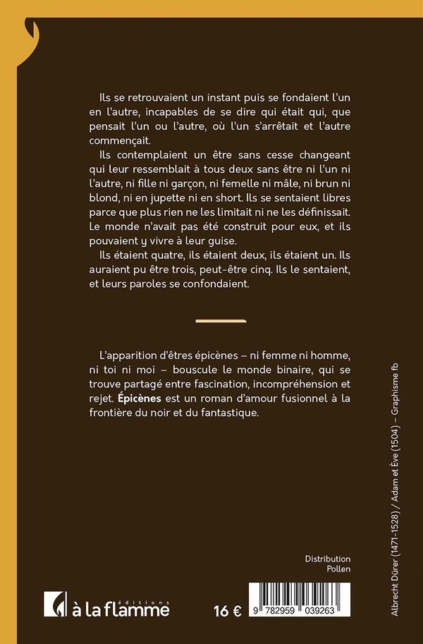 Quatrième de couverture de « Épicène »
