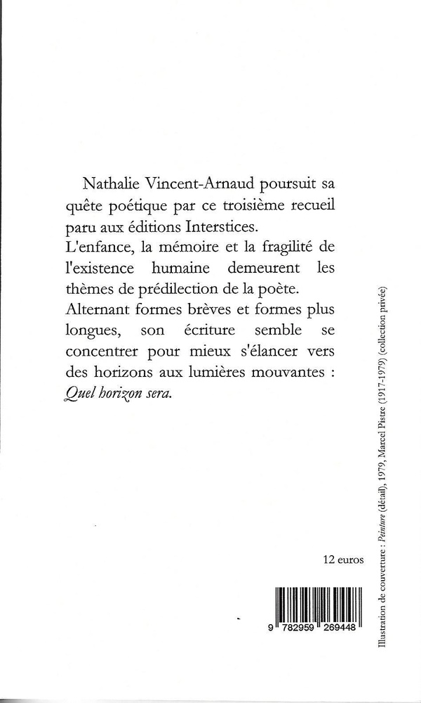 Quatrième de couverture de « Quel horizon sera »