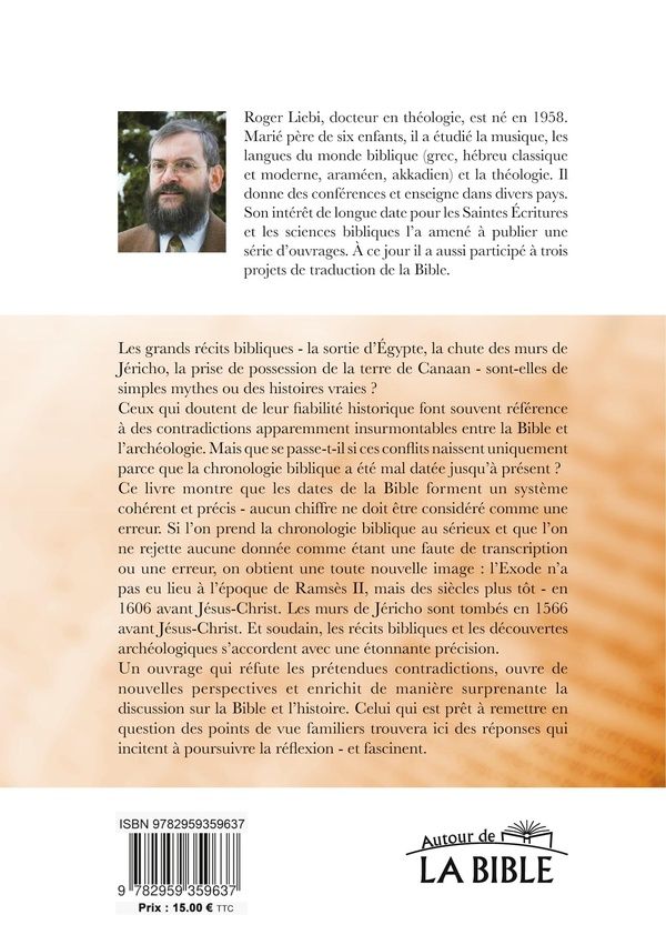 Quatrième de couverture de « Révolution dans la chronologie biblique : la chronologie très stricte de la Bible et l'archéologie moderne du Proche-Orient »