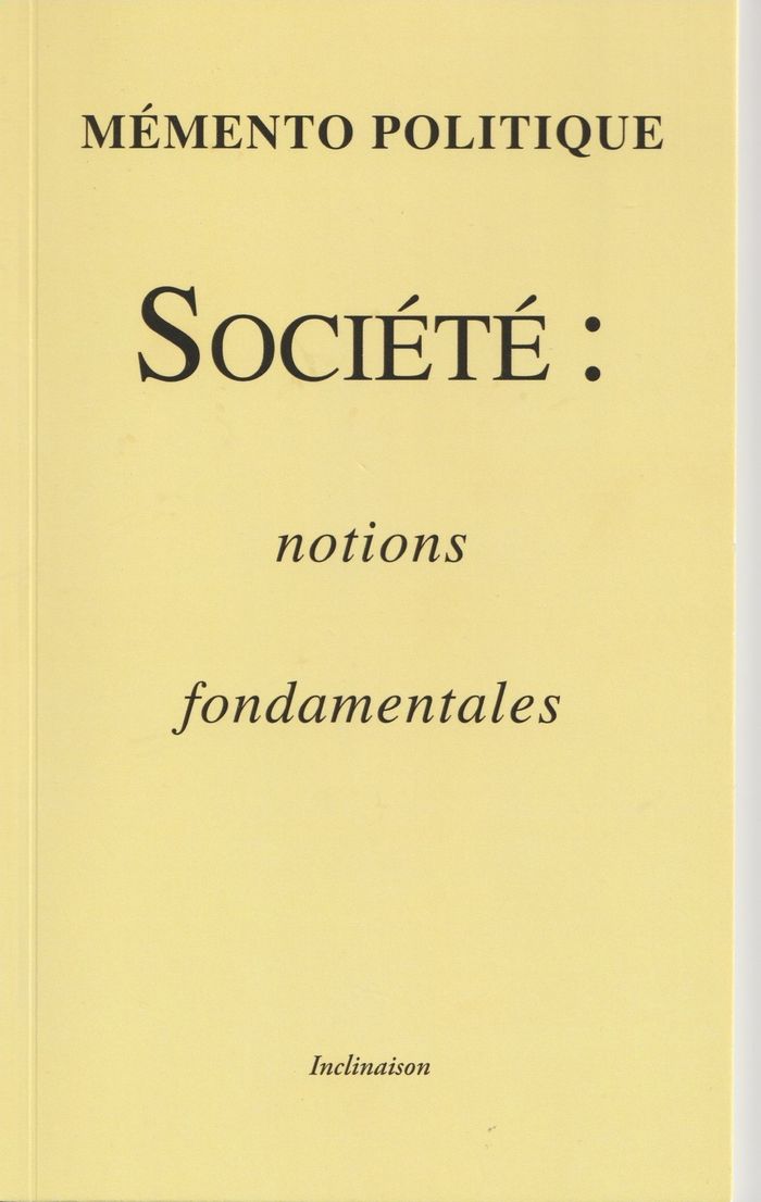 Couverture du livre « Société: notions fondamentales » de Collectif, librairie Les Contes Infusés à Corte