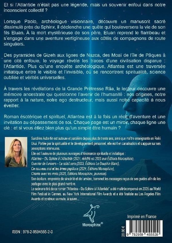 Quatrième de couverture de « Atlantea, du Sphinx à l'Atlantide : l'aventure spirituelle »