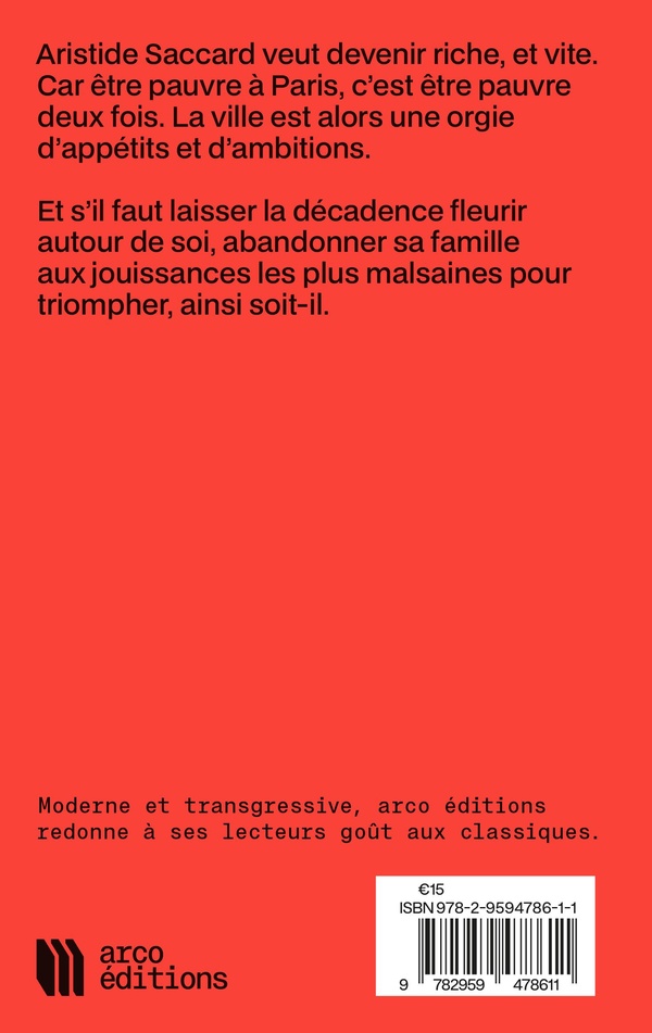 Quatrième de couverture de « La curée »