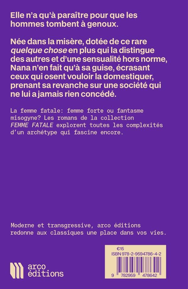 Quatrième de couverture de « Nana »