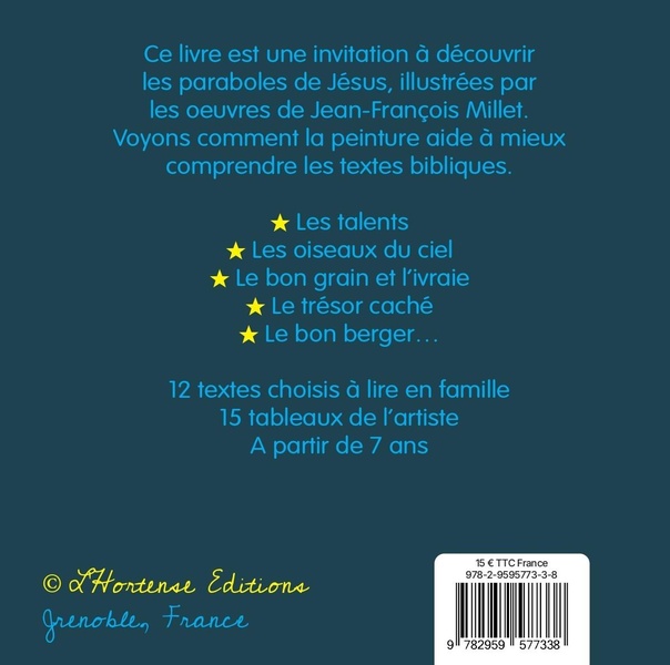 Quatrième de couverture de « Paraboles de la Bible, et autres passages des Évangiles : avec l'artiste Millet »