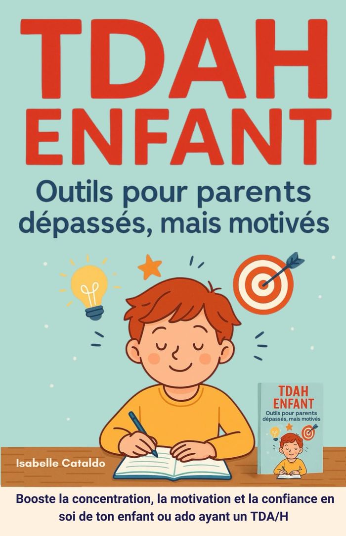 Couverture du livre « TDAH enfant : outils pour parents dépassés, mais motivés », librairie Les Contes Infusés à Corte