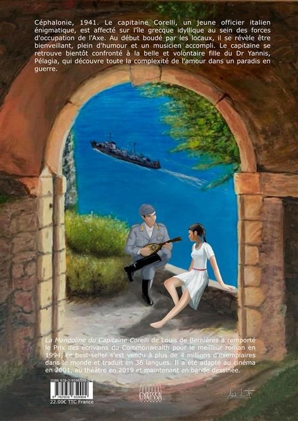 Quatrième de couverture de « LA MANDOLINE DU CAPITAINE CORELLI »