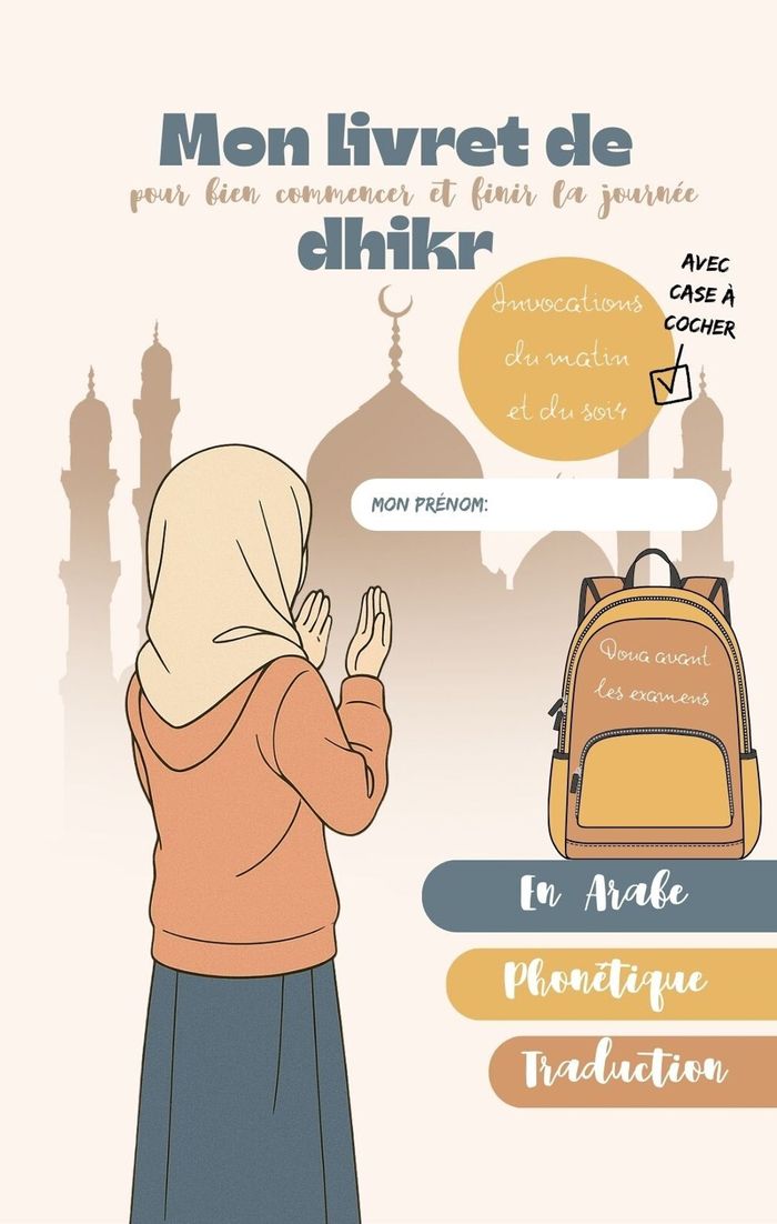 Couverture du livre « Mon livret de dhikr : pour bien commencer et finir la journée » de Wijabi Story, librairie Les Contes Infusés à Corte