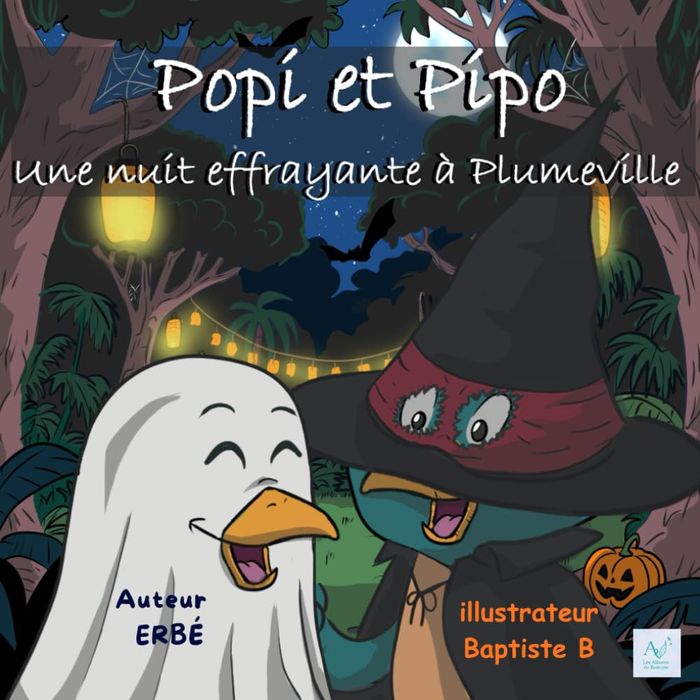 Couverture du livre « Popi et Pipo : une nuit effrayante à Plumeville », librairie Les Contes Infusés à Corte