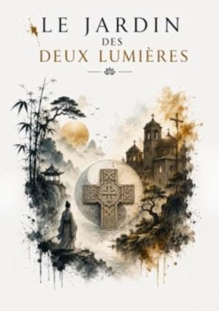 Couverture du livre « Le jardin des deux lumières : vers la route intérieure entre le Verbe et le Dao », librairie Les Contes Infusés à Corte