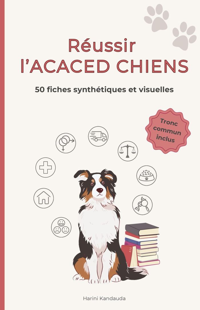 Couverture du livre « Réussir l'ACACED chiens : 50 fiches synthétiques et visuelles », librairie Les Contes Infusés à Corte
