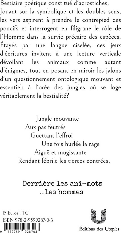 Quatrième de couverture de « Aux jungles labiles »