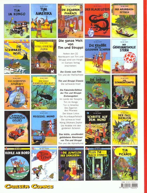 Quatrième de couverture de « TINTIN EN AMERIQUE (CARLSEN) »