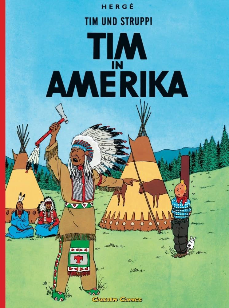 Couverture du livre « TINTIN EN AMERIQUE (CARLSEN) » de Herge, librairie Les Contes Infusés à Corte