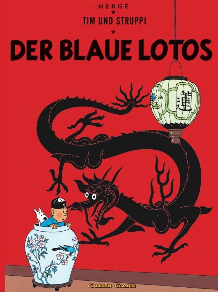 Couverture du livre « LE LOTUS BLEU (CARLSEN) » de Herge, librairie Les Contes Infusés à Corte
