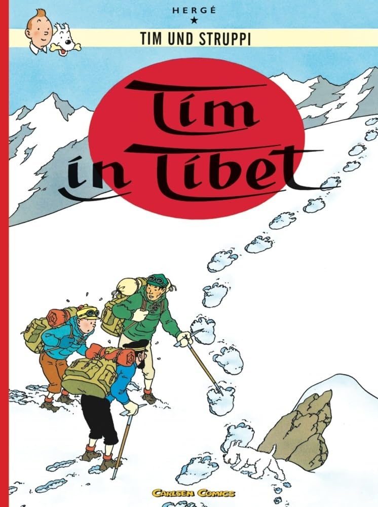 Couverture du livre « TINTIN AU TIBET (CARLSEN) » de Herge, librairie Les Contes Infusés à Corte